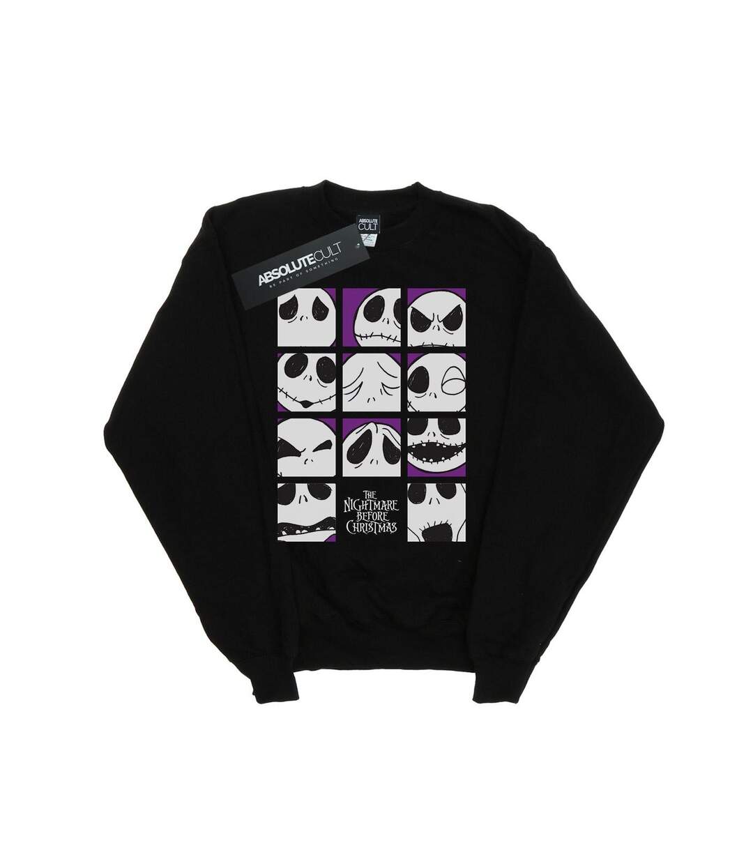 Disney Sweatshirt Square Nightmare Before Christmas Many Faces Of Jack Femme/Ladies (Noir) - UTBI31684-1
