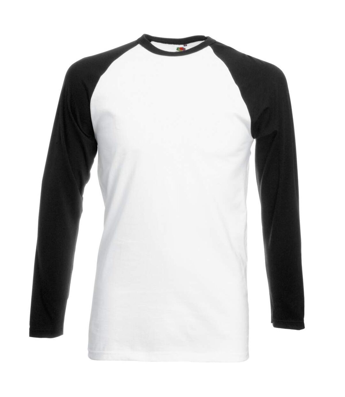 Fruit Of The Loom Mens Long Sleeve Baseball T-Shirt (White/Black)