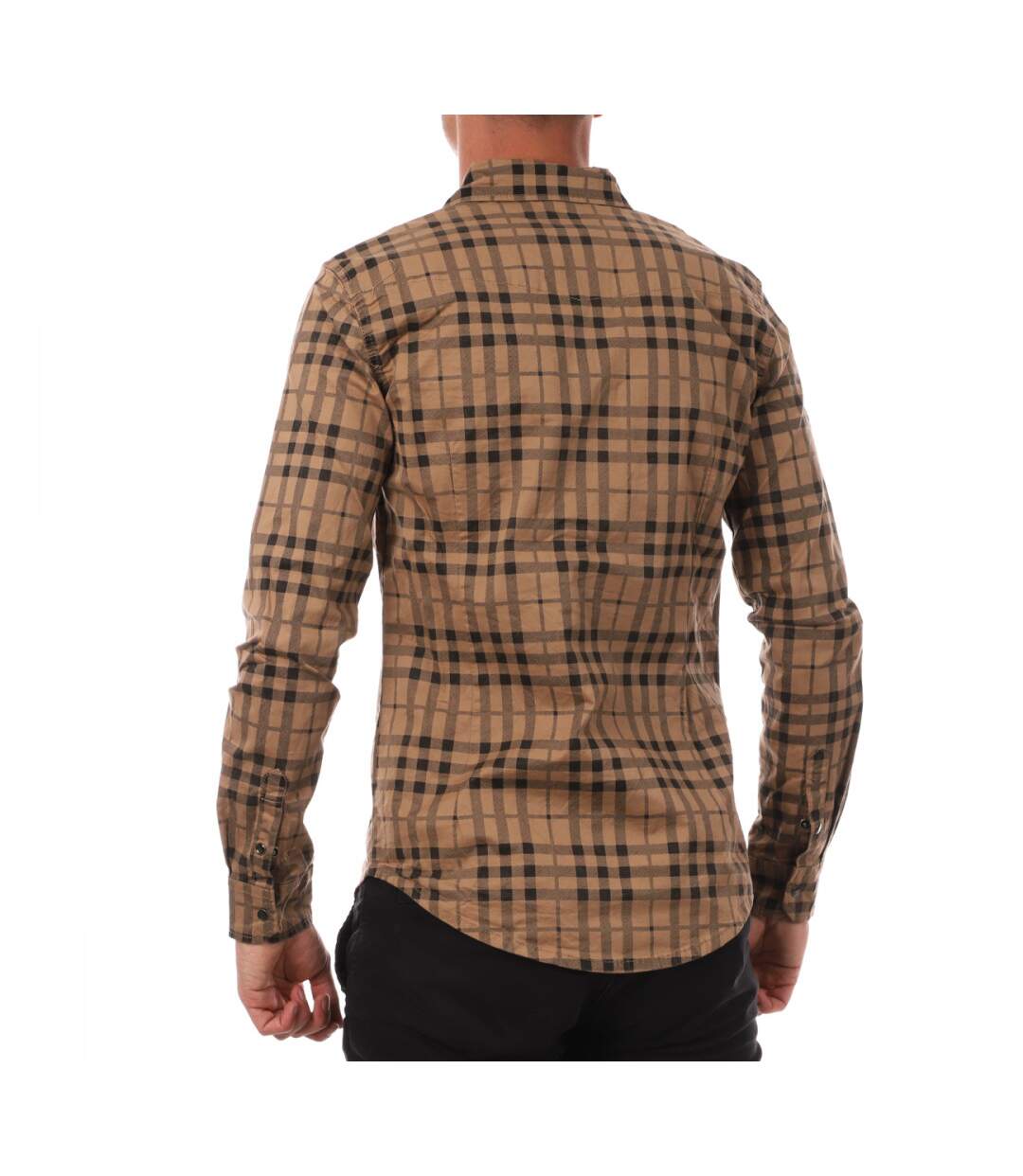 Chemise a carreaux marron homme hot sale