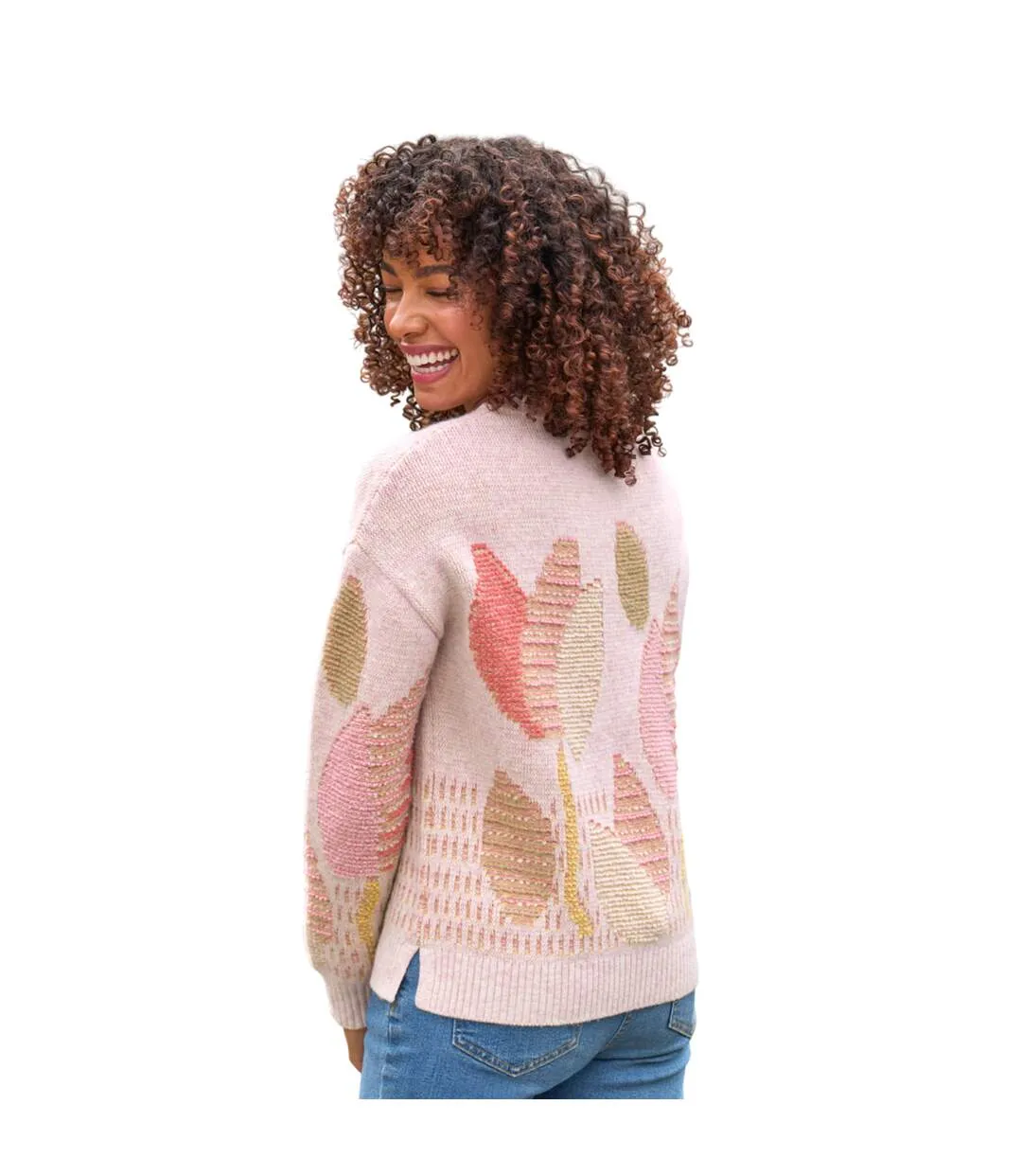 Womens/ladies Garden Tapestry Jumper Multicoloured WoolOvers-2