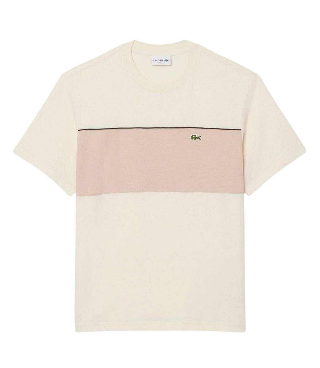 T-shirt Motif/style Blocs De Couleurs Homme Beige Lacoste-2