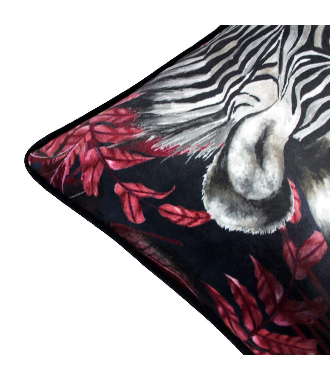 Zinara zebra cushion cover 50cm x 50cm black/white/pink Evans Lichfield-4