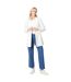 Womens/ladies linen single-breasted oversized blazer cream Principles