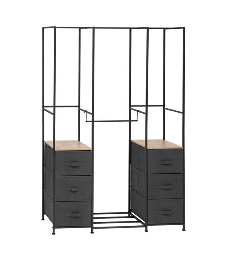 Penderie 6 tiroirs en tissu et métal TISSA - Gris
