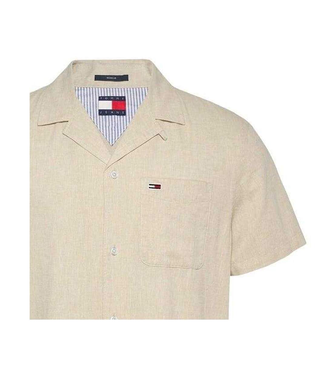 Mens Logo Pocket Shirt Beige Tommy Jeans-2