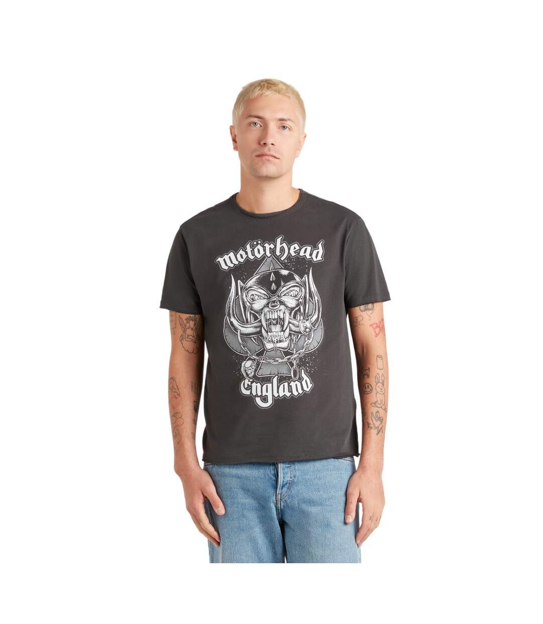 Unisex Adult England Pt2 Motorhead T-shirt Charcoal Amplified-3