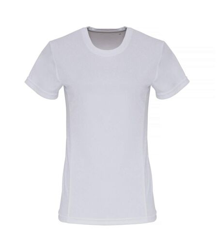 Womens/ladies embossed panel t-shirt white TriDri