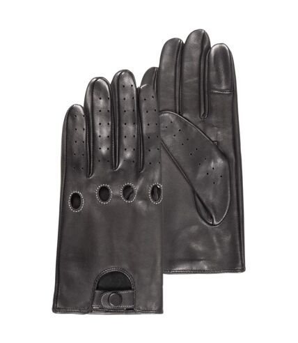 Isotoner Gants homme tactiles en cuir d'agneau pleine fleur - non doublés