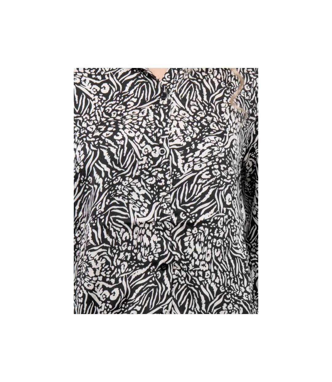 Chemise fluide motif animalier noir et blanc OPHIR - Dona X Lisa-3