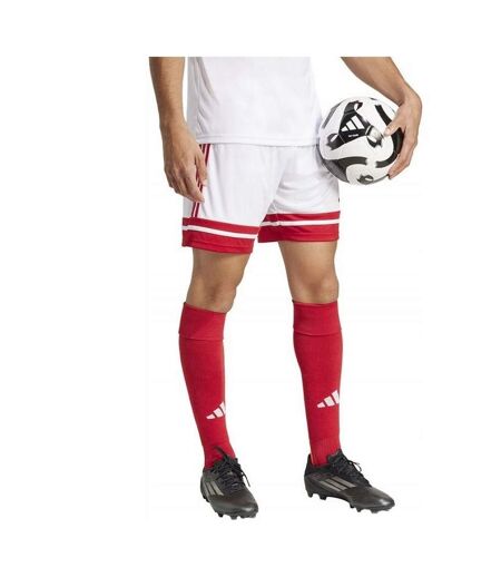 Short Squadra Homme Blanc Rouge Adidas