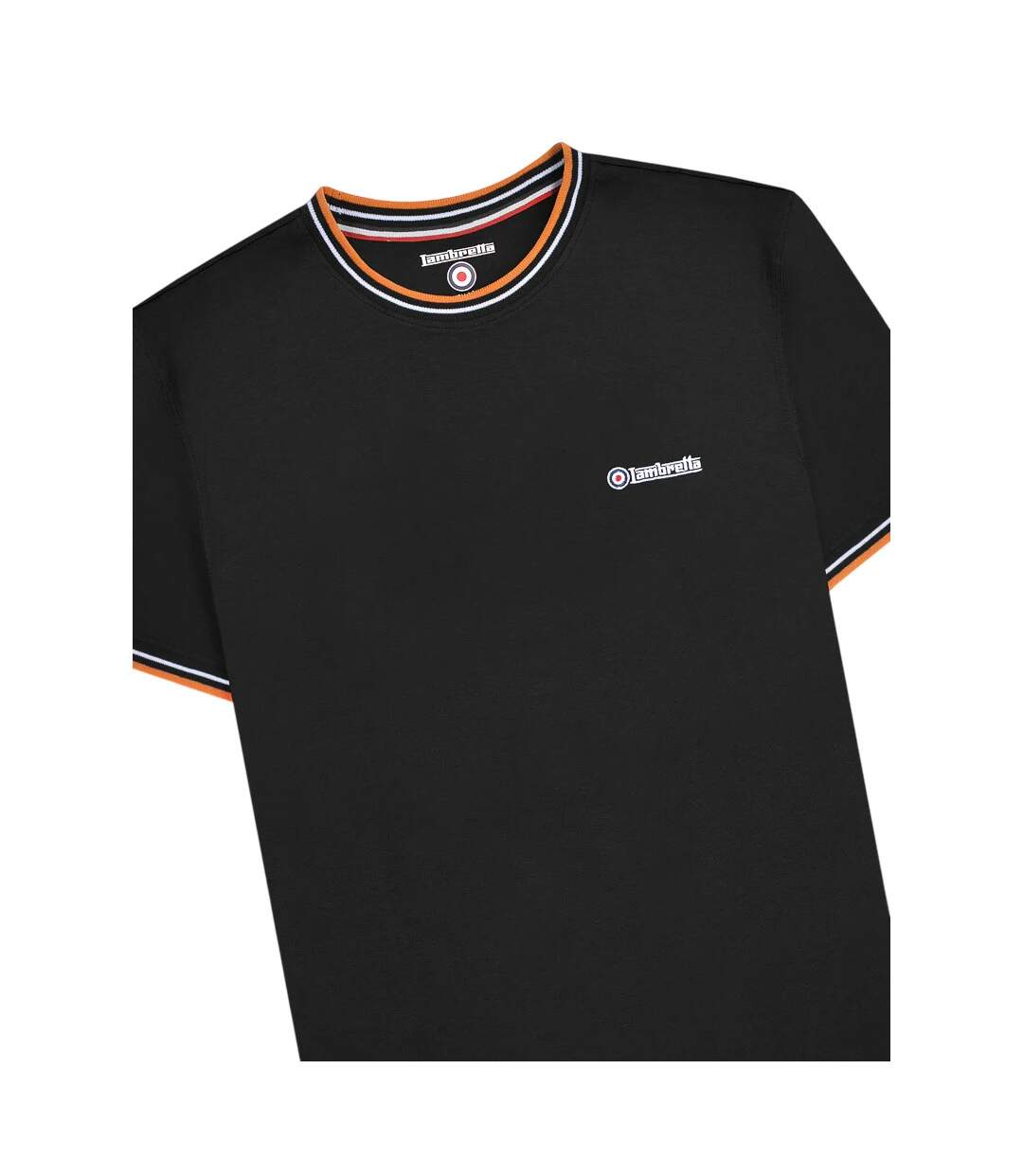 T-shirt Aw24 Homme Noir Blanc Orange Lambretta-4