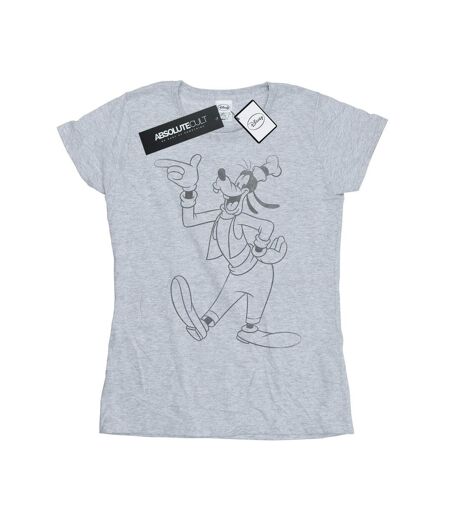 Disney T-shirt en coton classique Goofy pour dames et messieurs (Gris sportif) - UTBI31027