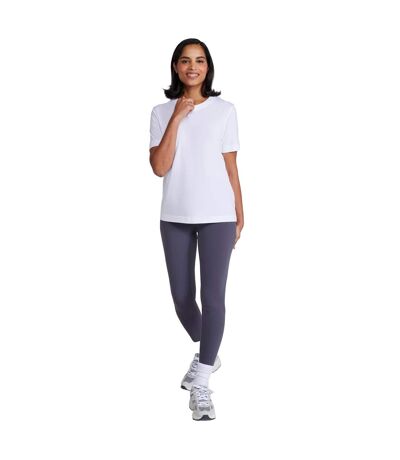 Womens/ladies Plain T-shirt White Animal