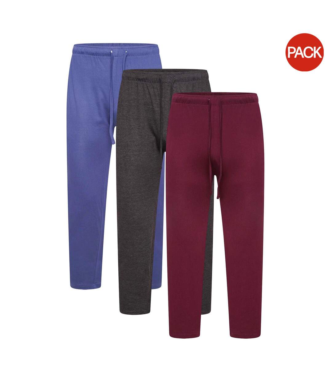 Pack Of 3  Mens Lounge Pants  Charcoal Red Blue Keanu-1