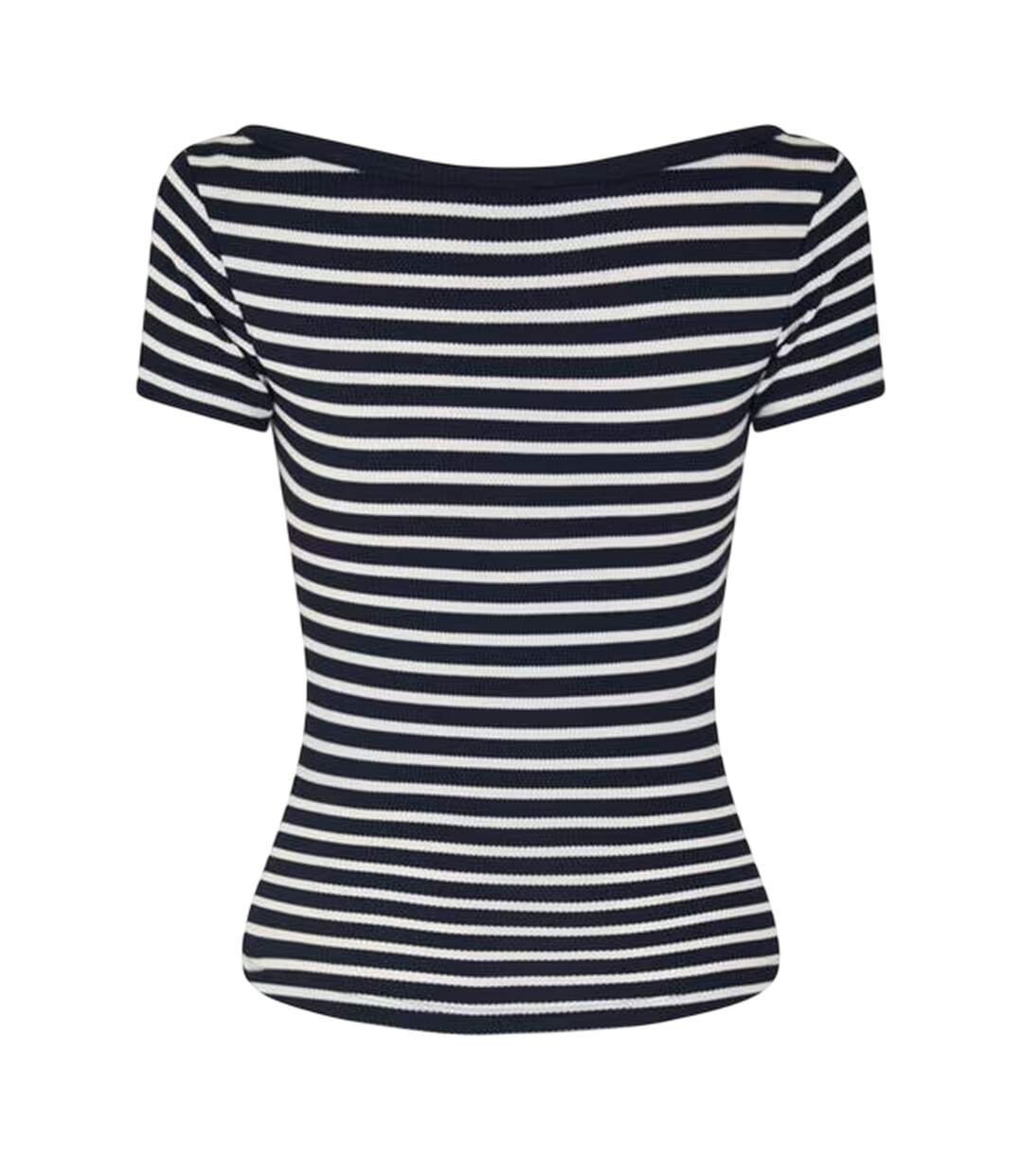 T-shirt Motif/style À Rayures Femme Bleu Marine Blanc Tommy Jeans-3
