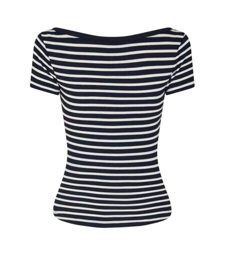T-shirt Motif/style À Rayures Femme Bleu Marine Blanc Tommy Jeans