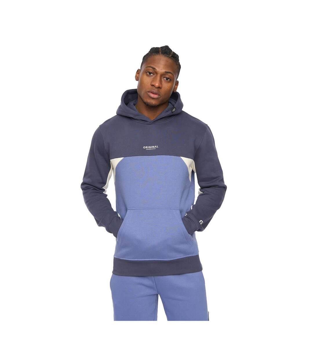 Mens Castlebay Hoodie Blue Crosshatch-2
