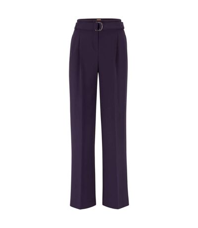 Womens/ladies Tapiana Relaxed Fit Trousers Purple Hugo Boss