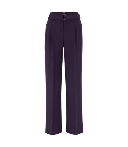 Womens/ladies Tapiana Relaxed Fit Trousers Purple Hugo Boss