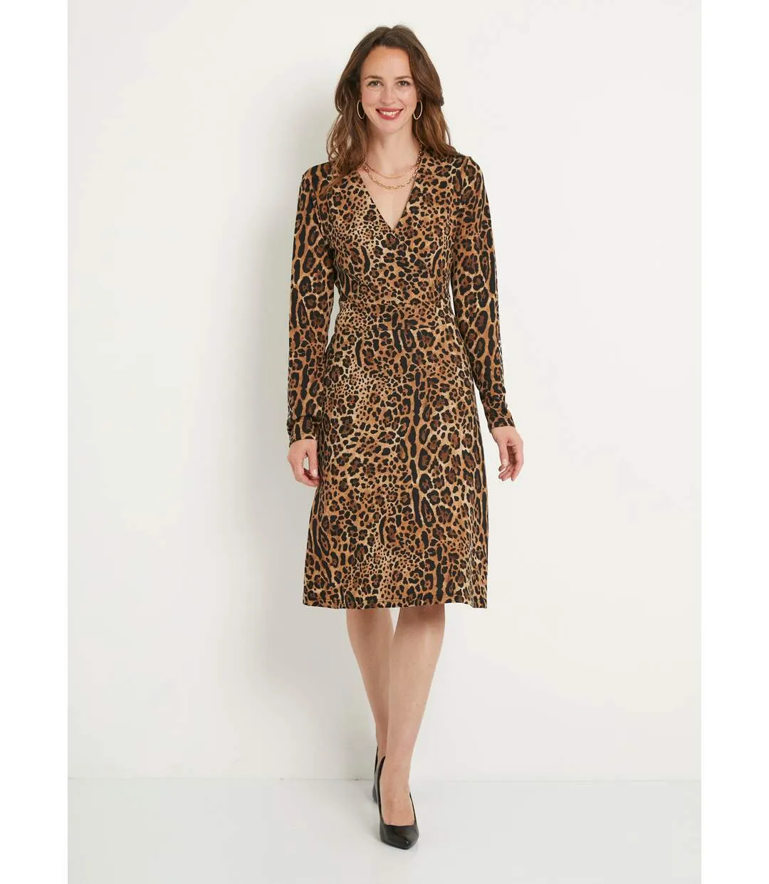 Robe courte imprimé léopard cache-coeur-1
