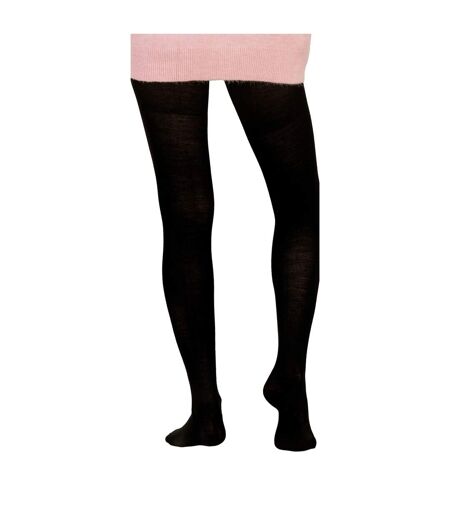 1 Pair Ladies Black Fleece Lined Warm Merino Wool Tights for Winter