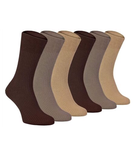 6 Pairs Mens Thin Soft 100% Cotton Non Elastic Socks