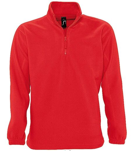 Sweat shirt polaire col zippé - 56000 - rouge