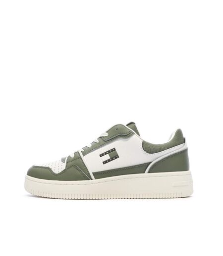 Baskets blanc/vert homme tommy hilfiger cupsole