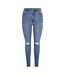 Jean Motif/style Usé Femme Bleu Pieces-2