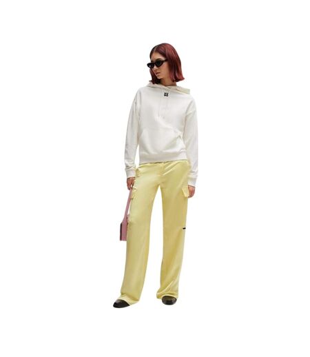 Sweat À Capuche Style Logo Empilé Delfinia Femme Naturel Hugo