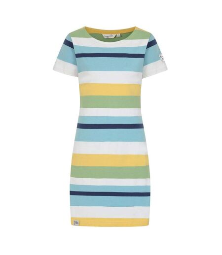 Robe T-shirt Motif/style Rayé Femme Vert Lazy Jacks