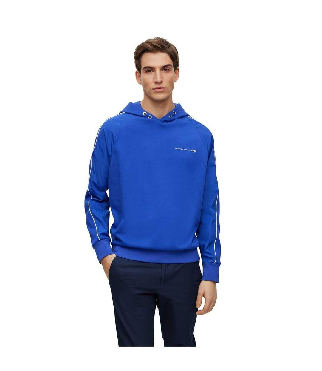 Mens Porsche X Hoodie Bright Blue Boss-2