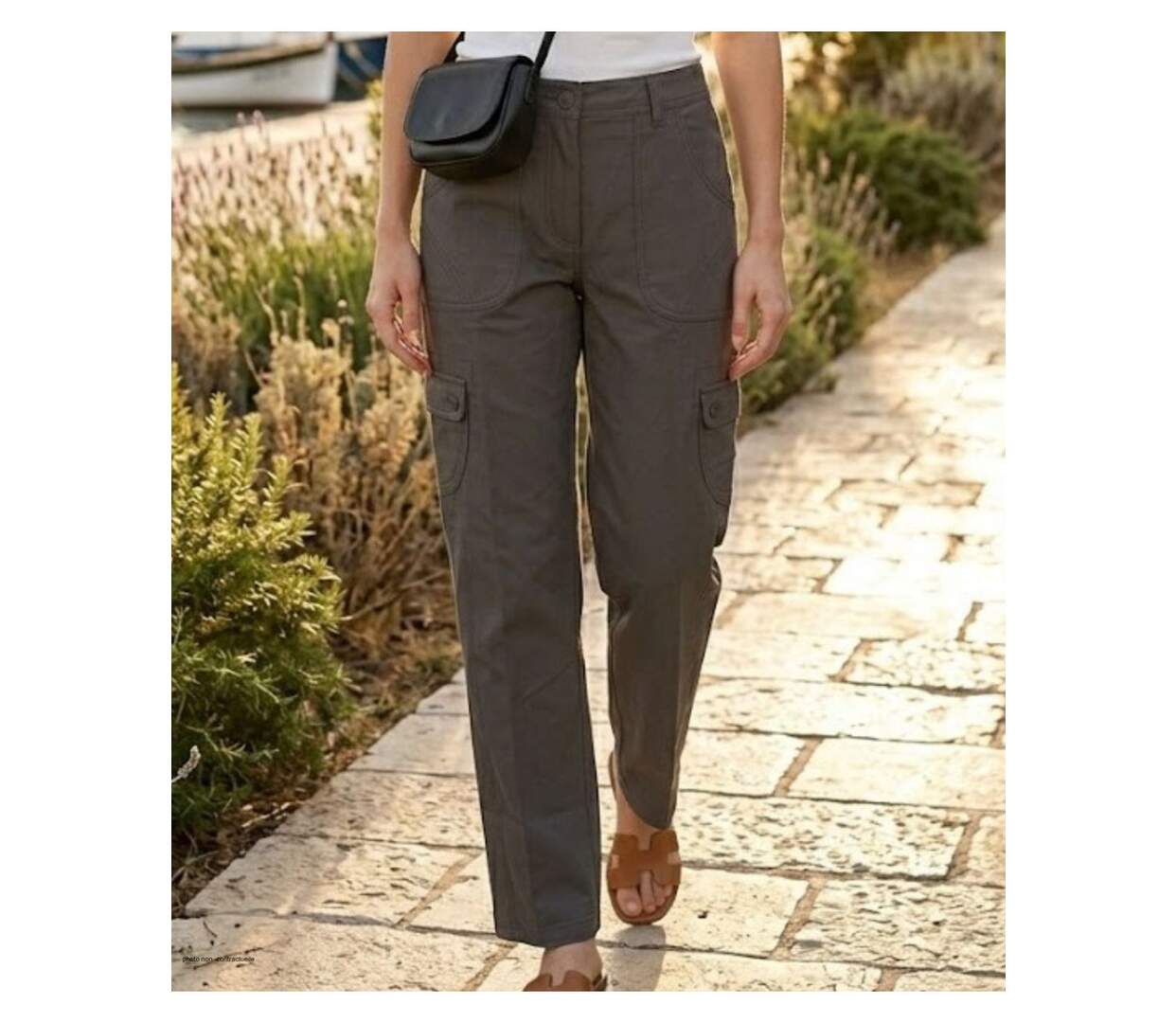 MAYFLOWER BEA1G - Pantalon Cargo Femme Gris : Style Ranger et Confort Coton-1