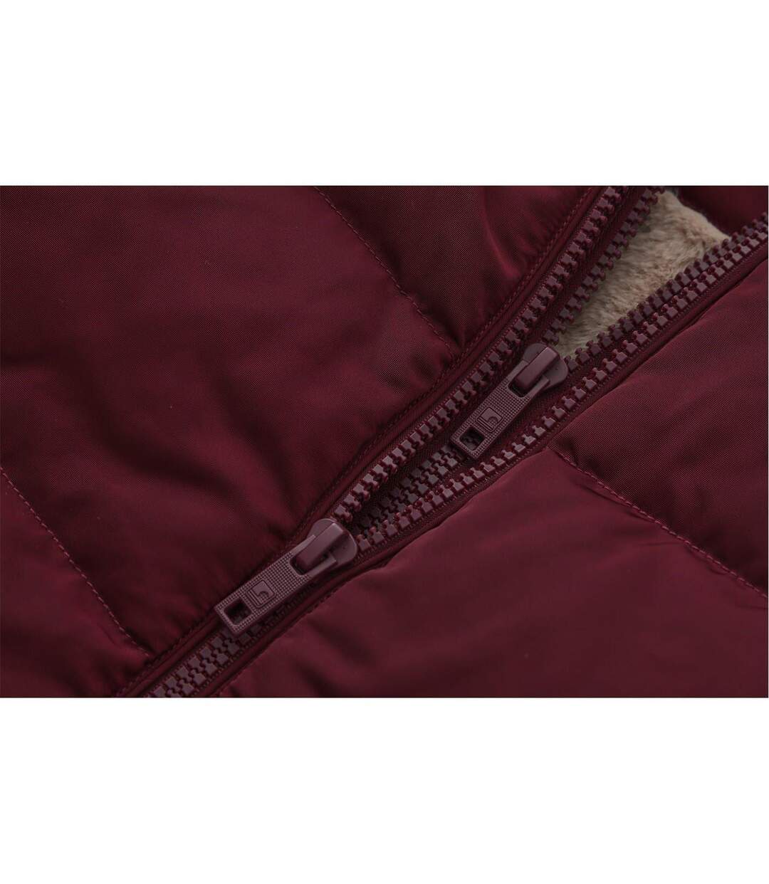 Womens/ladies Bubble Puffer Jacket Burgundy SoulCal-4