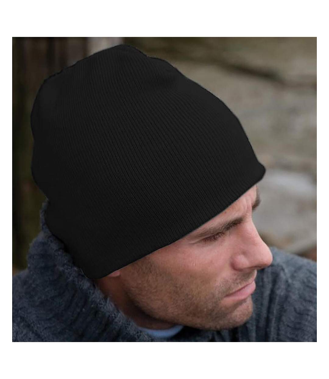 Chapeau D'hiver Pull On Soft Feel Acrylic Noir Result-2