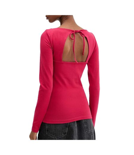 T-shirt rose foncé femme tommy hilfiger tjw slim s flag