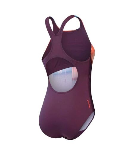 Maillot De Bain 1 Pièce Digi Placement Medalist Femme Violet Orange Speedo
