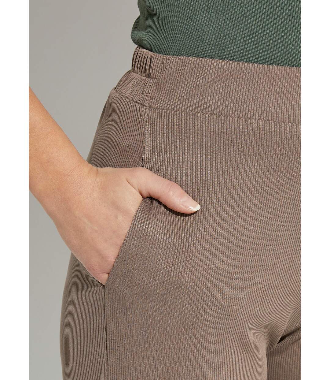 Pantalon large jersey cotelé, Essentiel-4