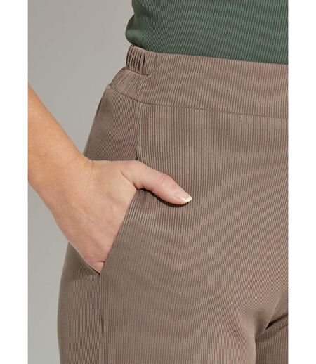 Pantalon large jersey cotelé, Essentiel
