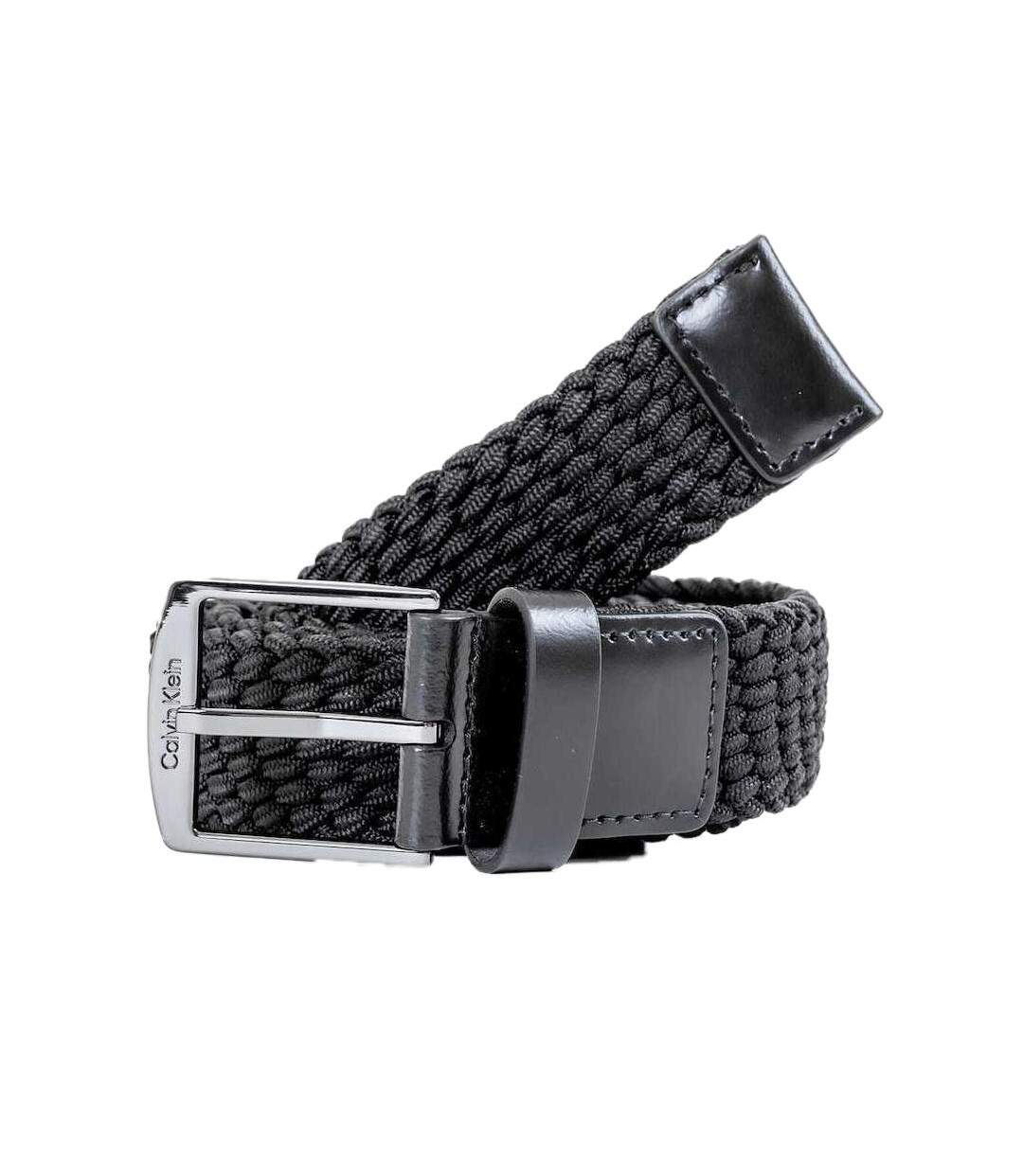 Ceinture noir homme calvin klein jeans ck casual elastic - t 100-1