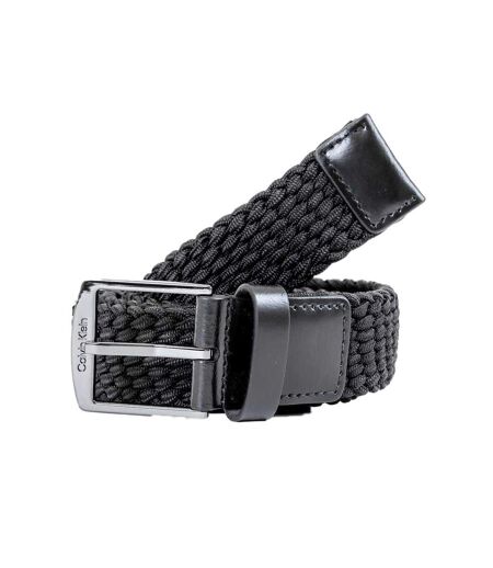 Ceinture noir homme calvin klein jeans ck casual elastic - t 100