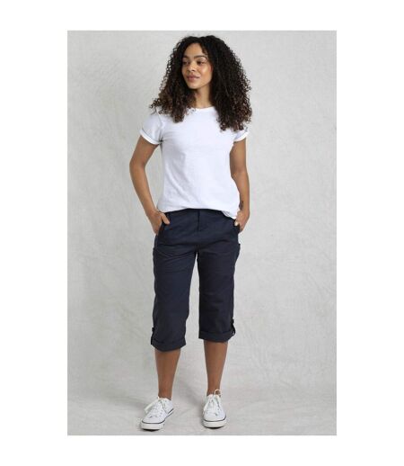 Womens/ladies Salena 3/4 Shorts Navy Weird Fish