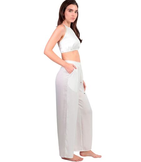 Ensemble estival satin top et pantalon Satinee Beach Admas