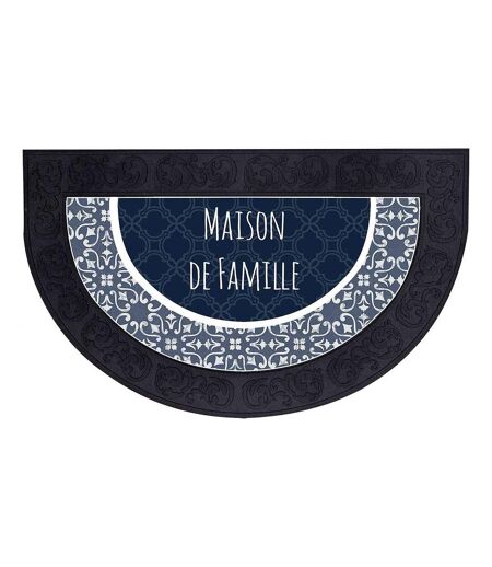 Tapis d'Entrée Demi-Lune Eltea 45x75cm Noir & Bleu