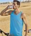 Pack of 3 Men's Sports Vests - Turquoise White Black