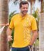 Pack of 2 Men's Henley T-Shirts - Yellow Blue 