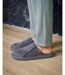 Isotoner Chaussons Mules homme velours ultra doux, semelle bloup xtra souple amortissante-2