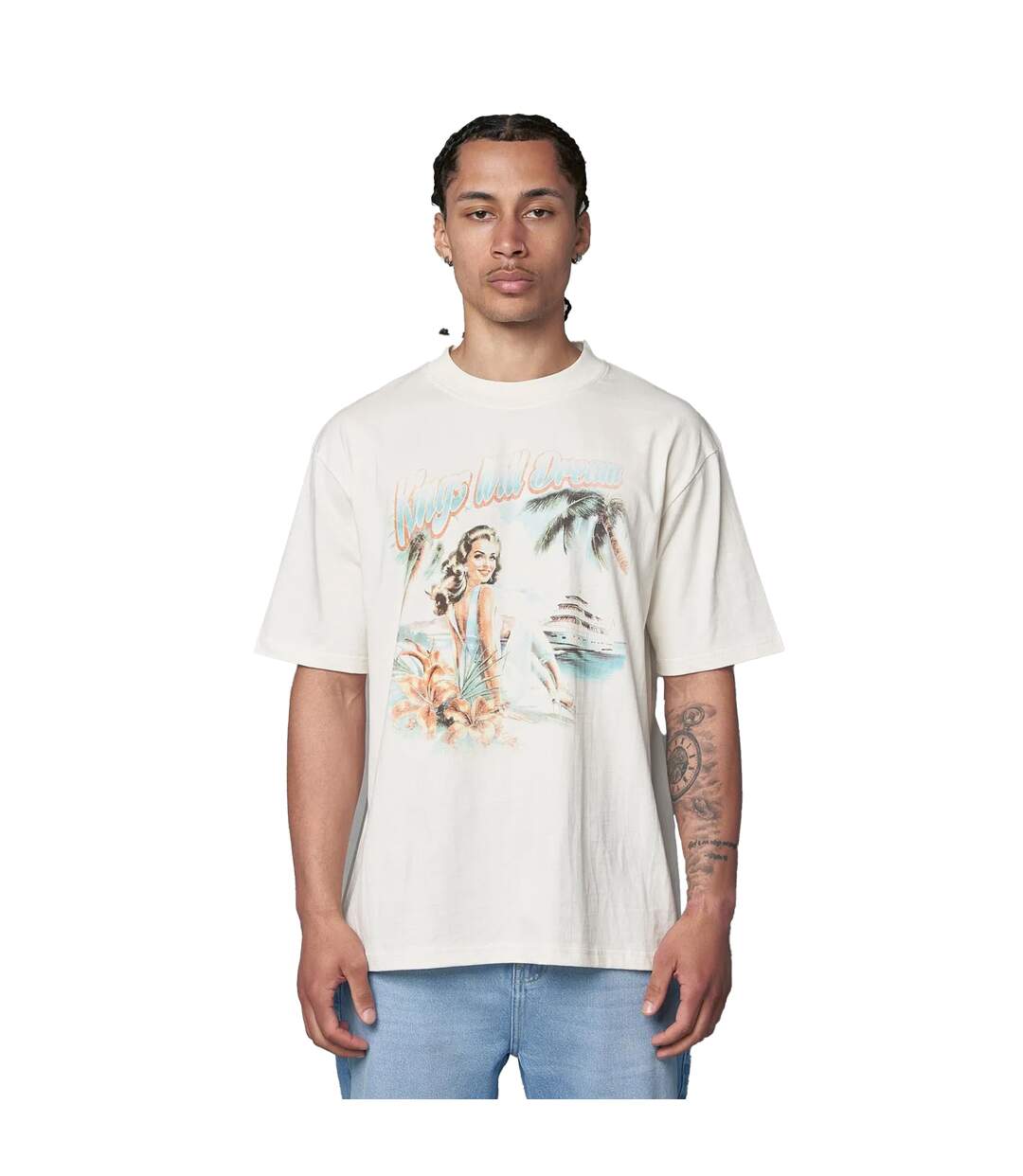 Mens Studio Paradise Island T-shirt White Kings Will Dream-2