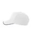 Casquette De Baseball Motif/style 5 Panneaux Recy Five Piping Adulte Blanc Bleu Marine Atlantis Headwear-3