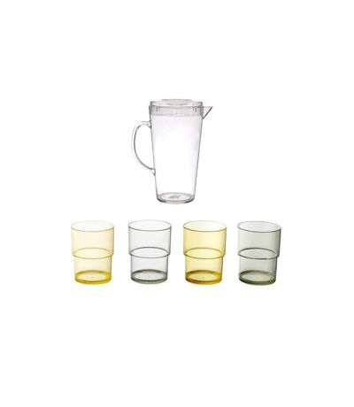 Pichet & 4 Verres Bain de Soleil 25cm Transparent